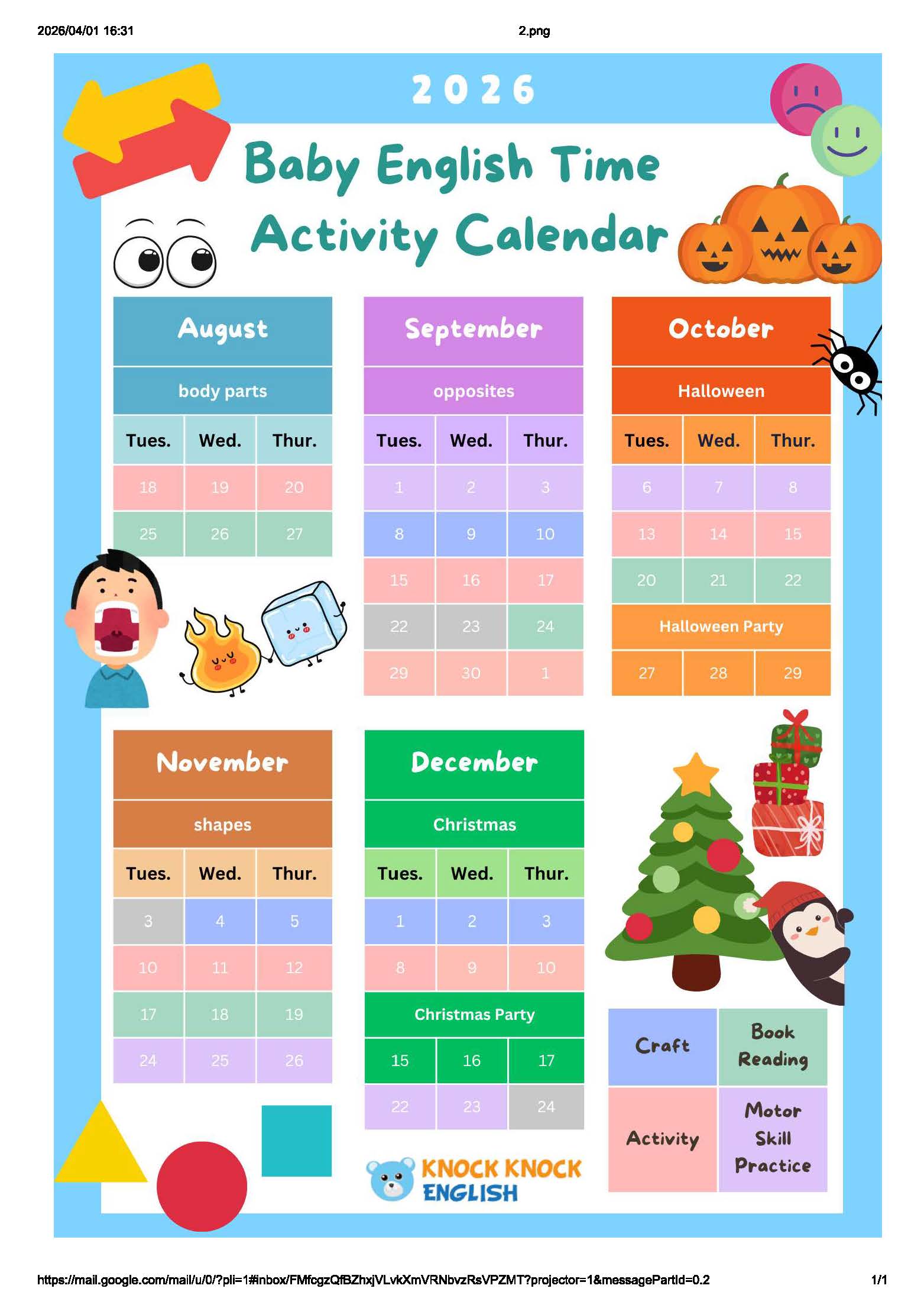 Baby English Time activity